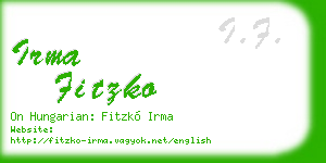 irma fitzko business card